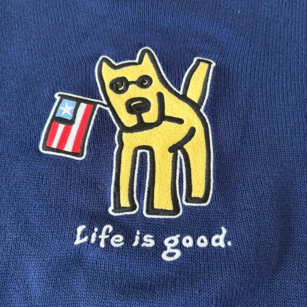 Life is Good Rocket Dog Patriotic Short Sleeve Sweater M Celebration Holiday - Picture 4 of 7